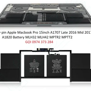Thay pin Apple Macbook Pro 15inch A1707 Late 2016 Mid 2017 A1820 Battery MLH32 MLH42 MPTR2 MPTT2