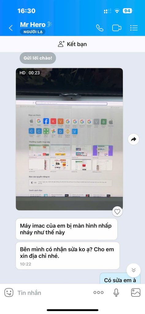 MÀN HÌNH MAC 24INCH M13456 BỊ NHẤP NHÁY SỌC NGANG SỬA CHỮA OK LUÔN